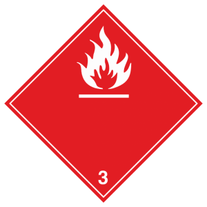 Знак безопасности 3.3 «Легковоспламеняющиеся жидкости» (белые буквы)